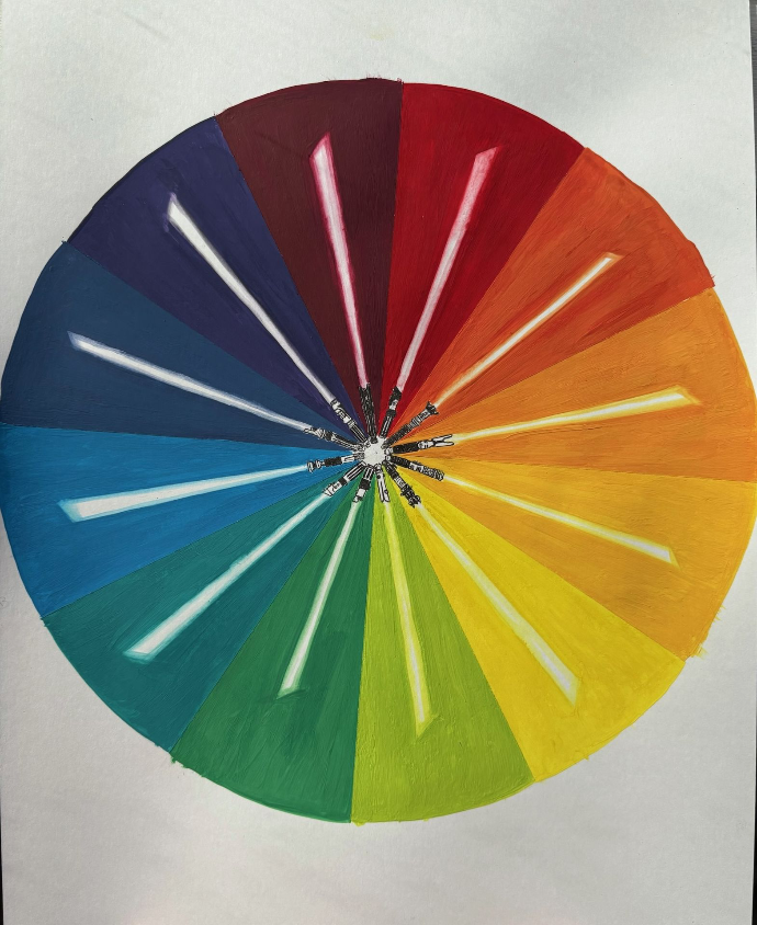 Lightsaber color wheel painting.
