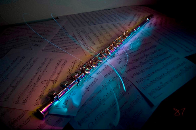 Flute light painting Photography.