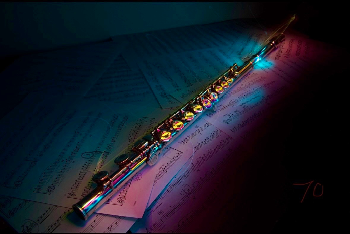 Flute light painting.