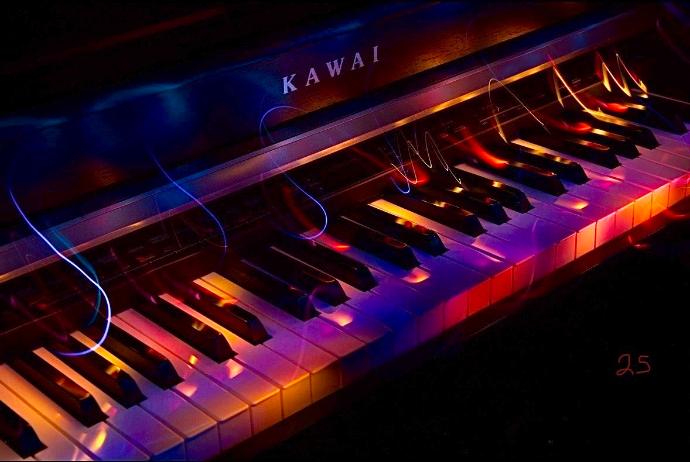 Piano light painting.